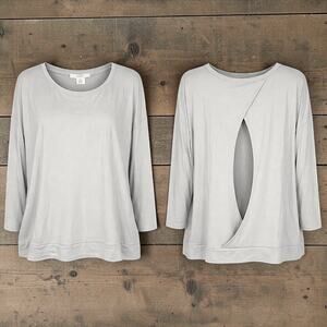 Workshop Republic 3X Gray Open Back Top Soft Stretch NWT Flowy  NEW